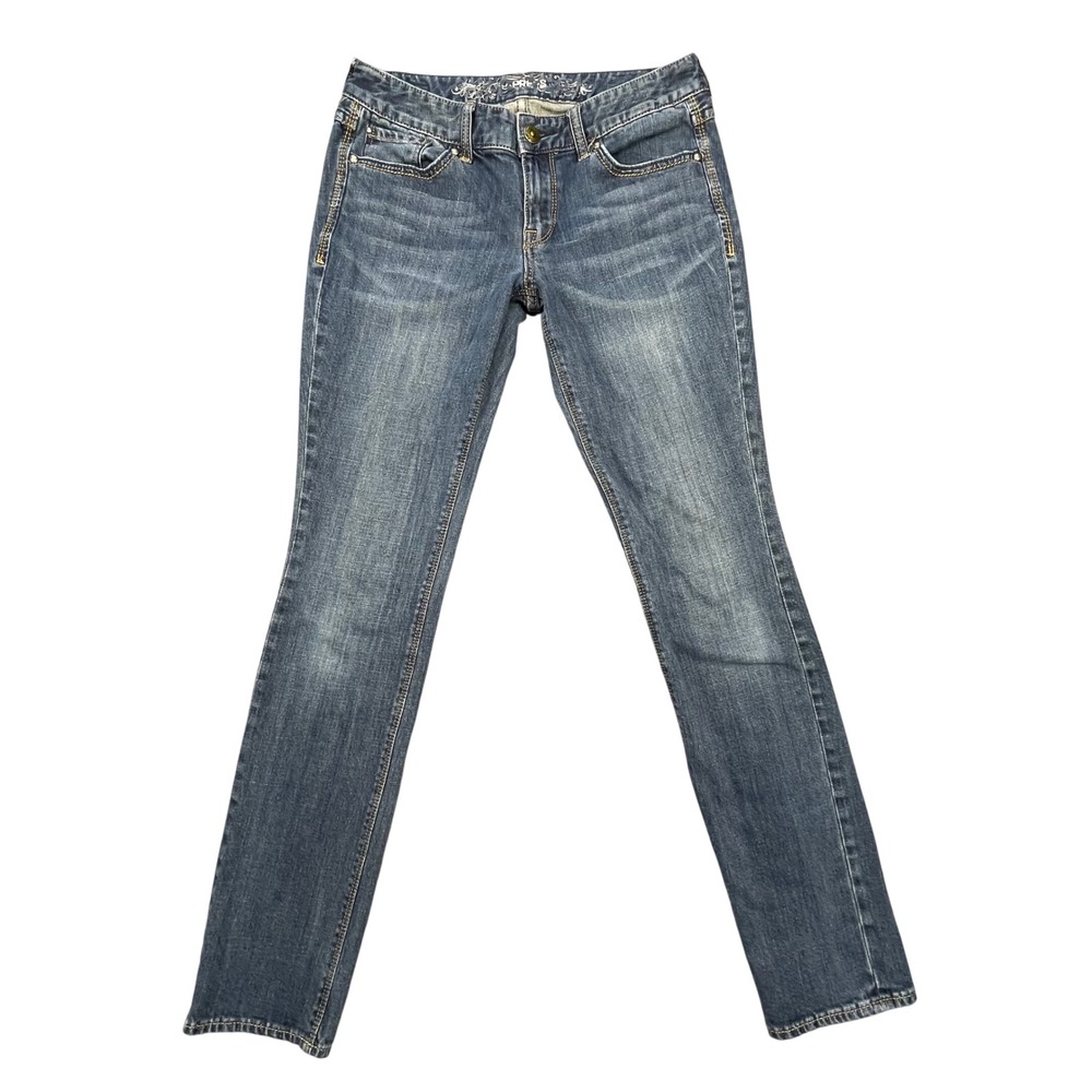 Express Blue Eva Curvy Fit Mid Rise Skinny Jeans Womens 4R